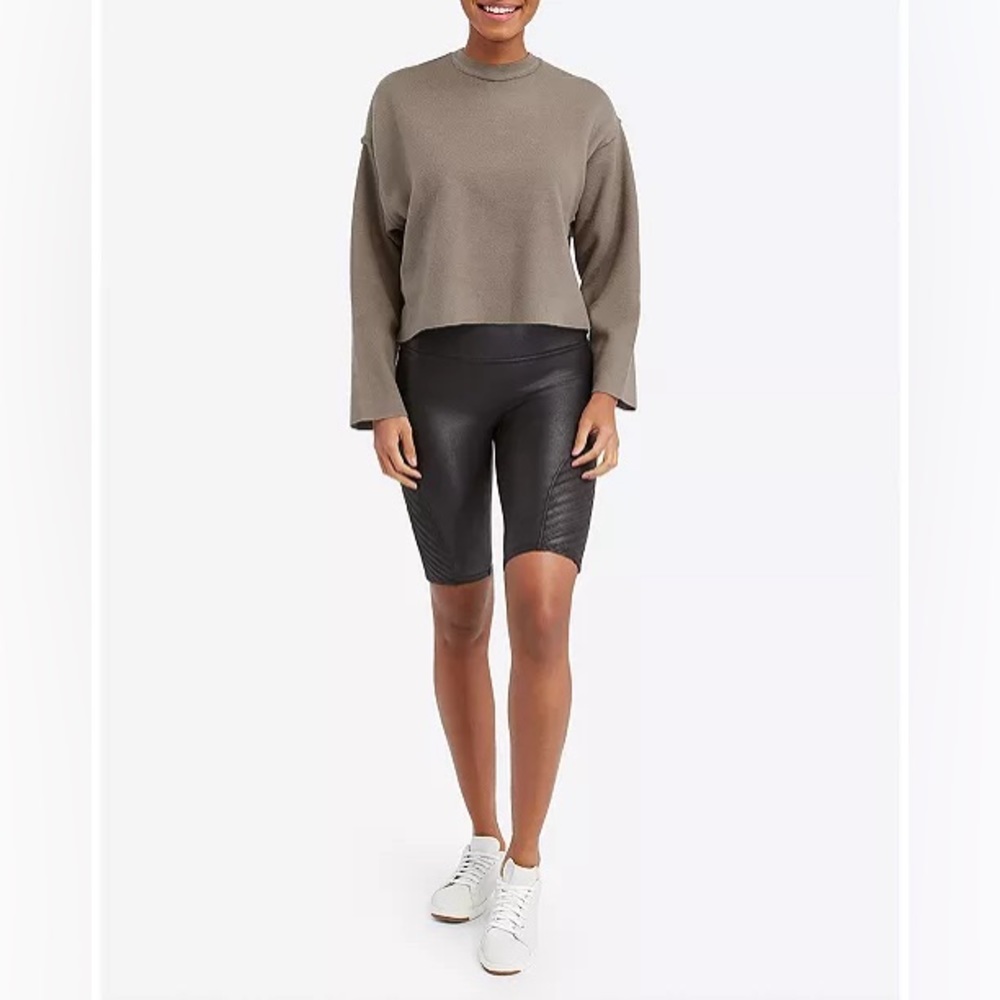 Spanx Faux-Leather Moto Bike Shorts Size Small